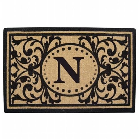 NEDIA HOME Nedia Home O2325N 30 x 48 in. Heavy Duty Heritage Coco Mat  Monogrammed N O2325N